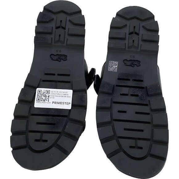 Coach Brynn Leather Slide Heeled Sandals Black Women's US 9.5M - Picture 6 of 6